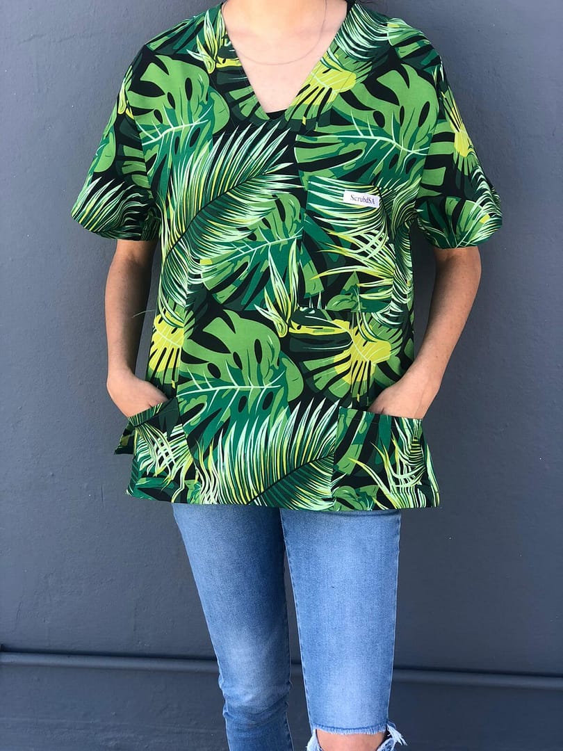 Medical scrubs for sale - Forest Green FRONT