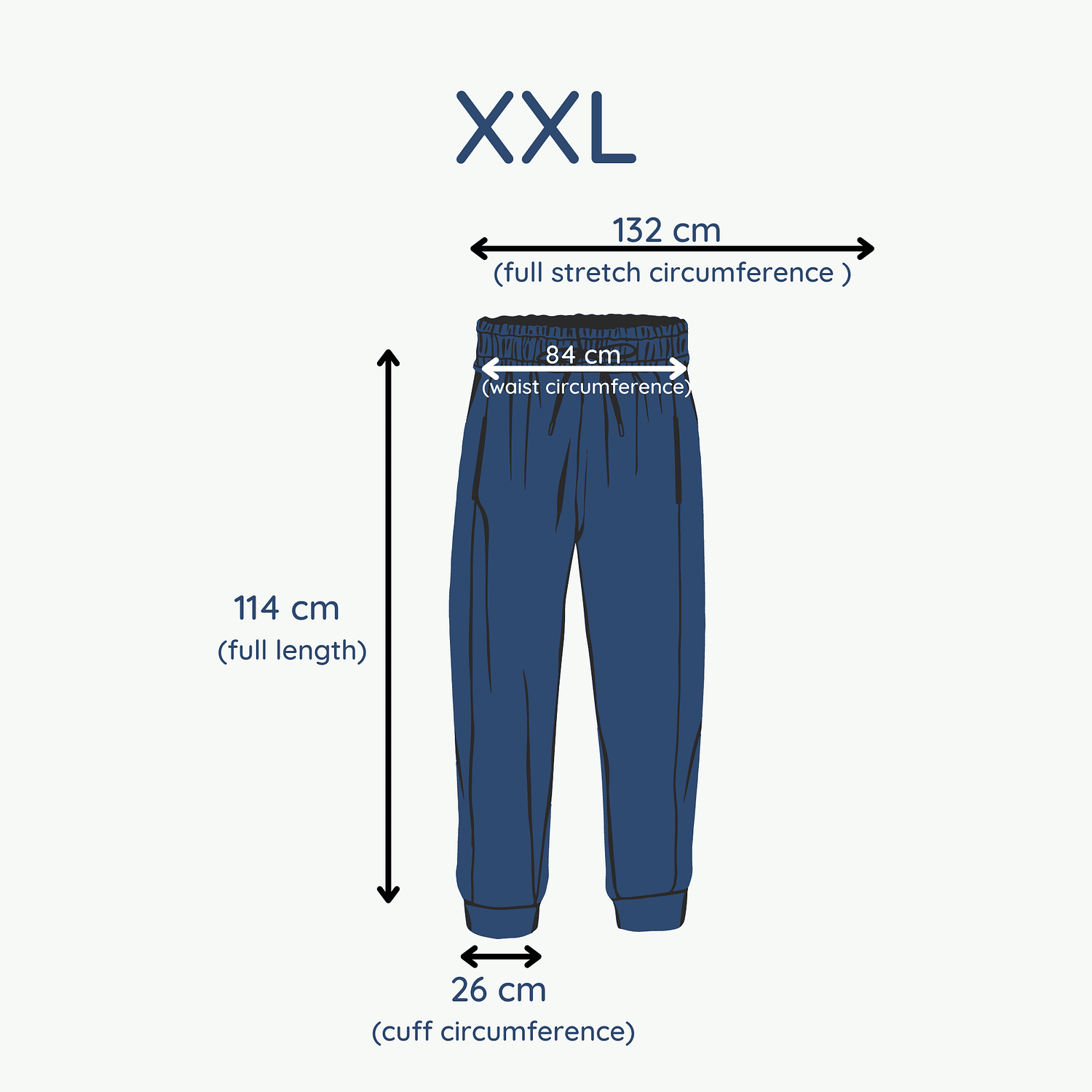 Scrubd Size Guide - XXL Pants